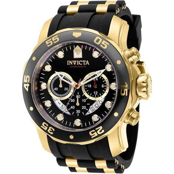 Invicta Pro Diver SCUBA Men's 48mm Gold Dial Stainless Chronograph Watch 37228 - Picture 1 of 3